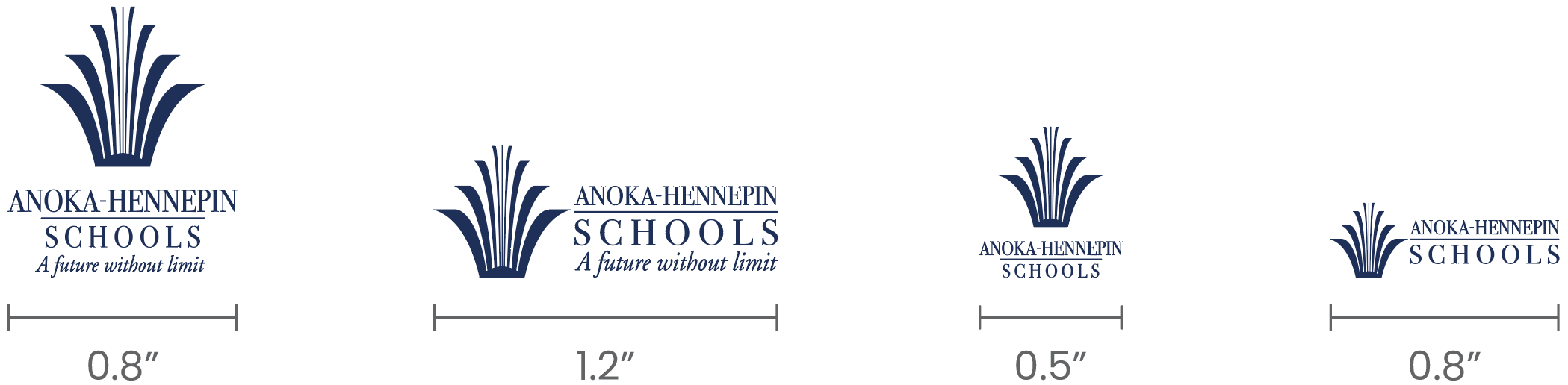 Anoka-Hennepin logo minimum size graphics